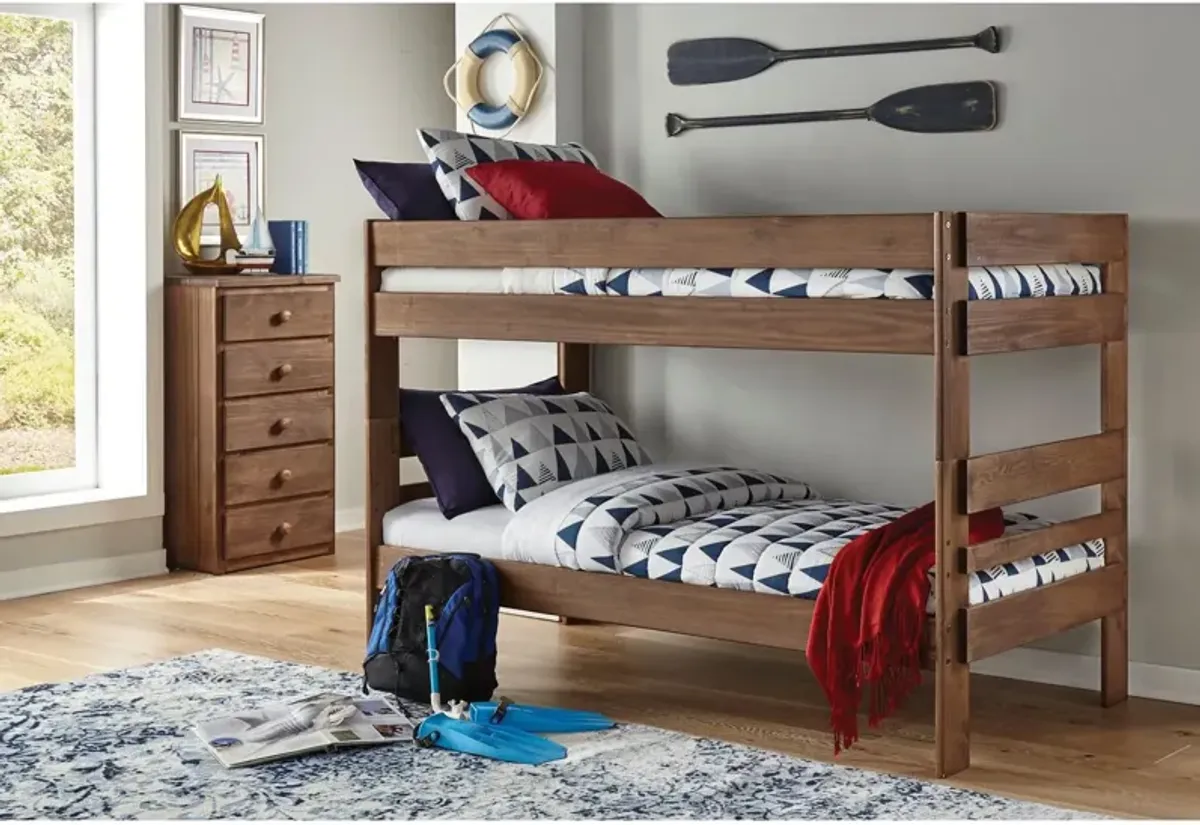 Twin over Full / Gray Quinn Gray Bunk Bed