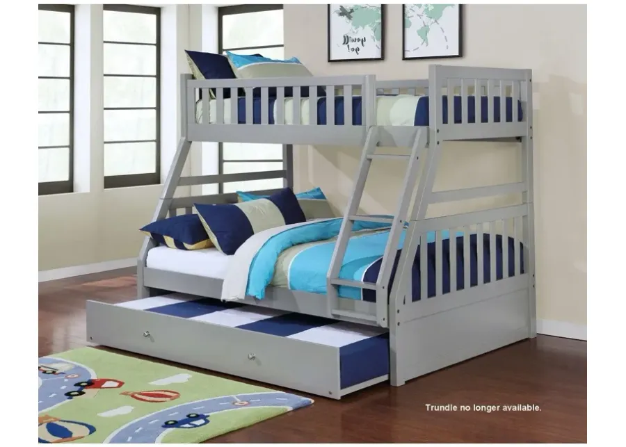 Twin over Full / Gray Caden Bunk Bed