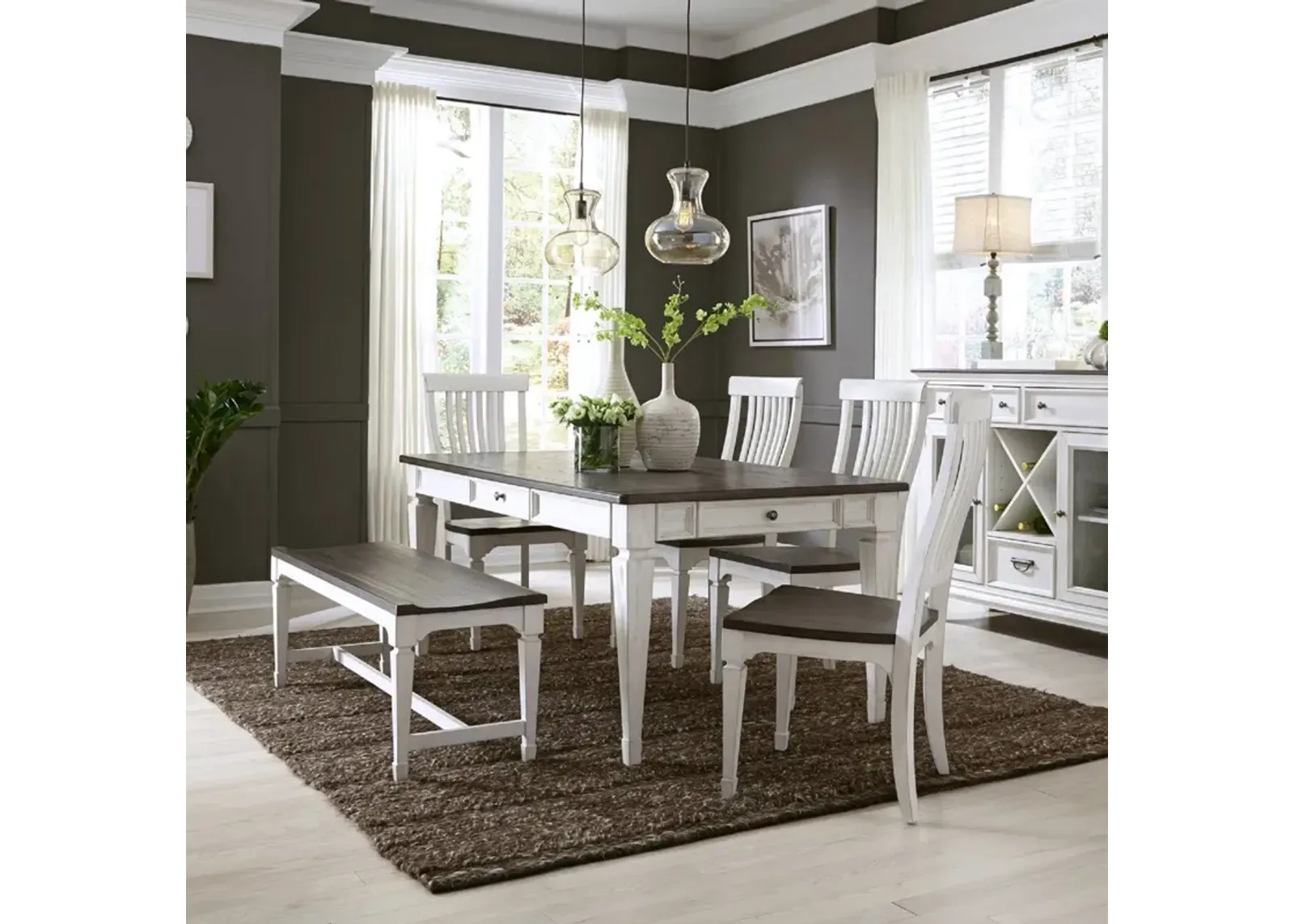 Allyson Park Dining Set with Bench