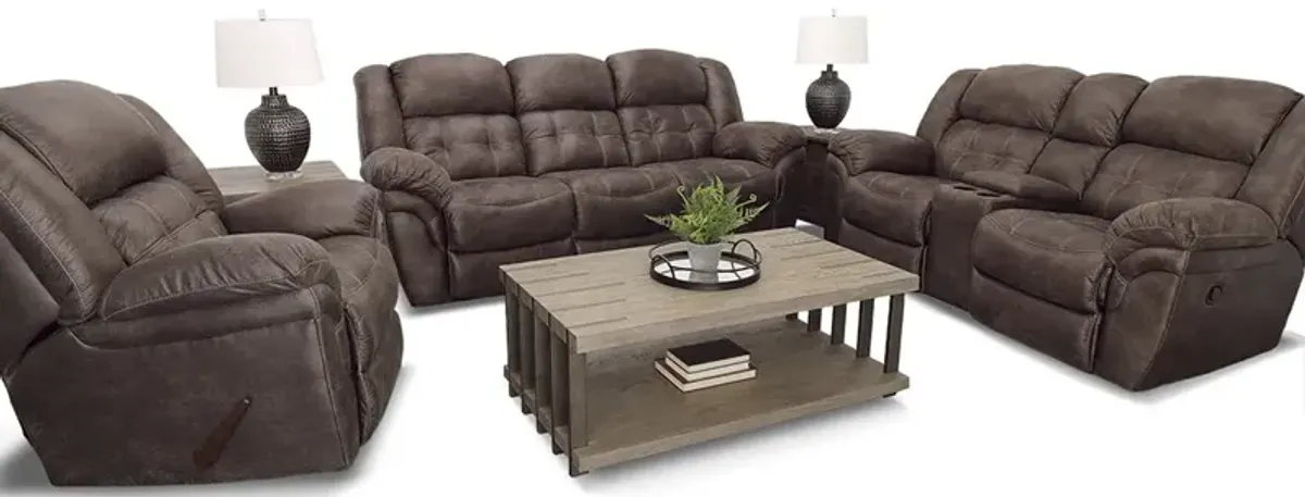 Power Recline Frontier Reclining Console Loveseat