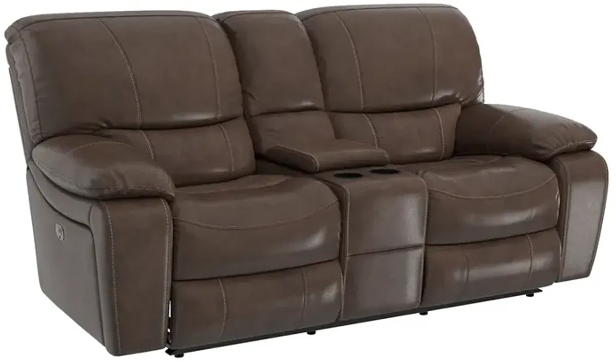 Dylan Leather Power Loveseat with Console