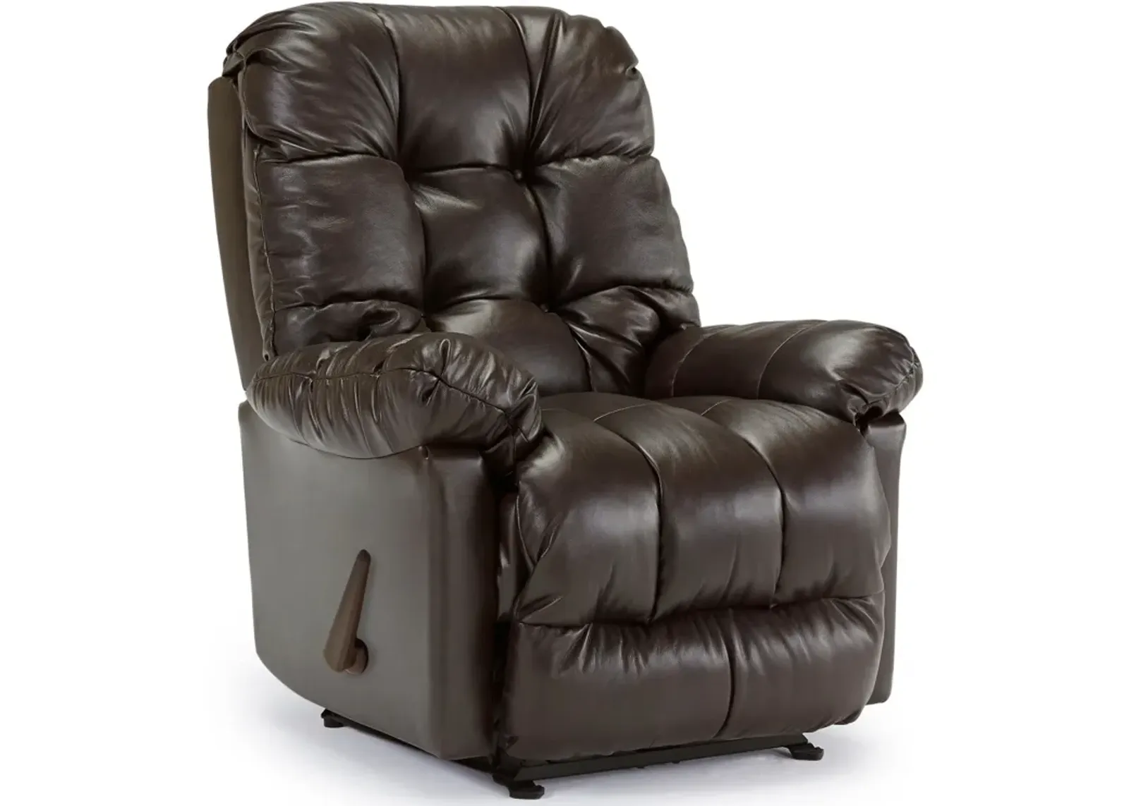 Chocolate Picot Leather Rocker Recliner