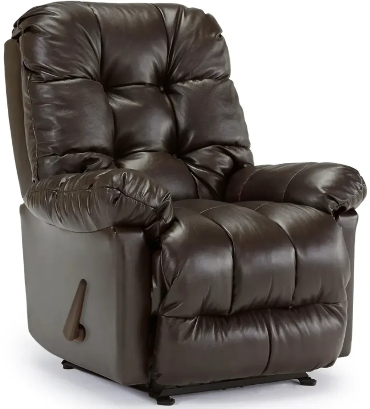 Chocolate Picot Leather Rocker Recliner