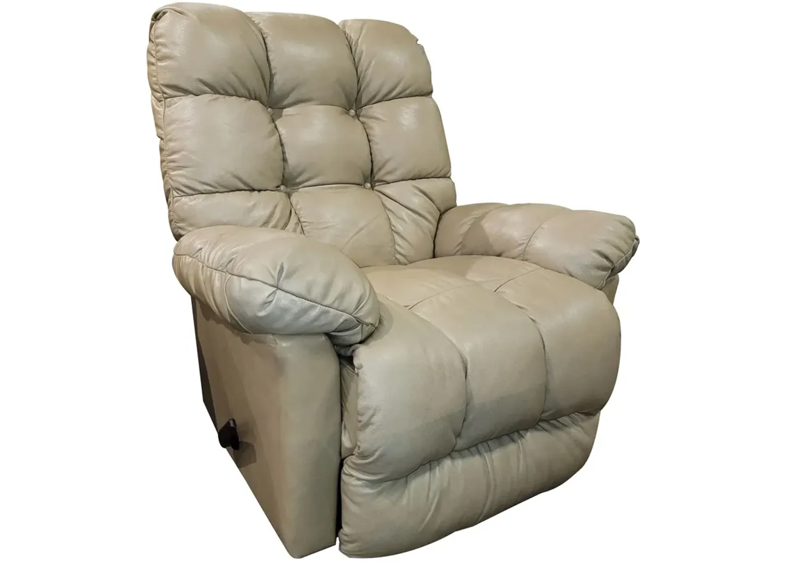 Putty Picot Leather Rocker Recliner