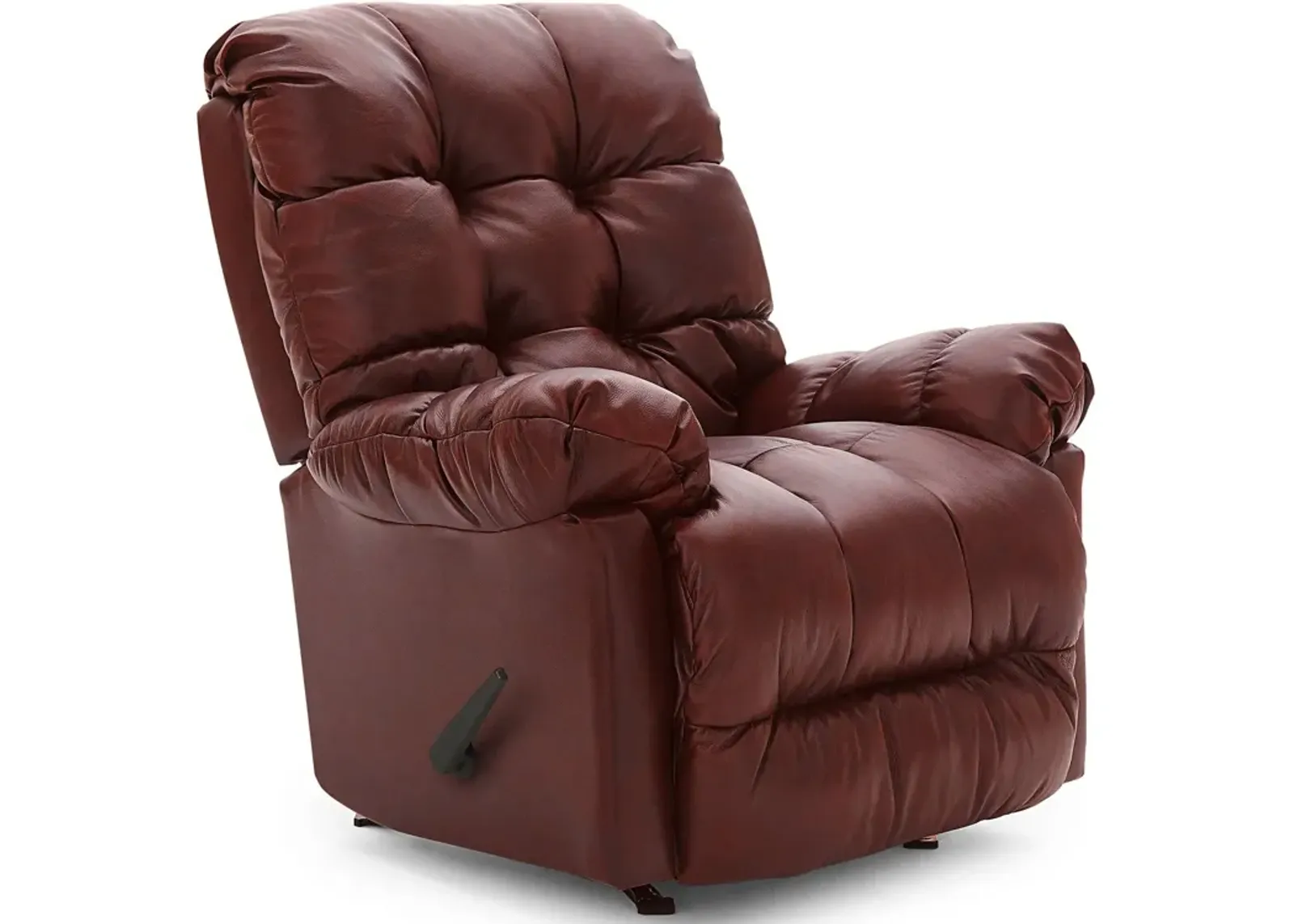 Burgundy Picot Leather Rocker Recliner