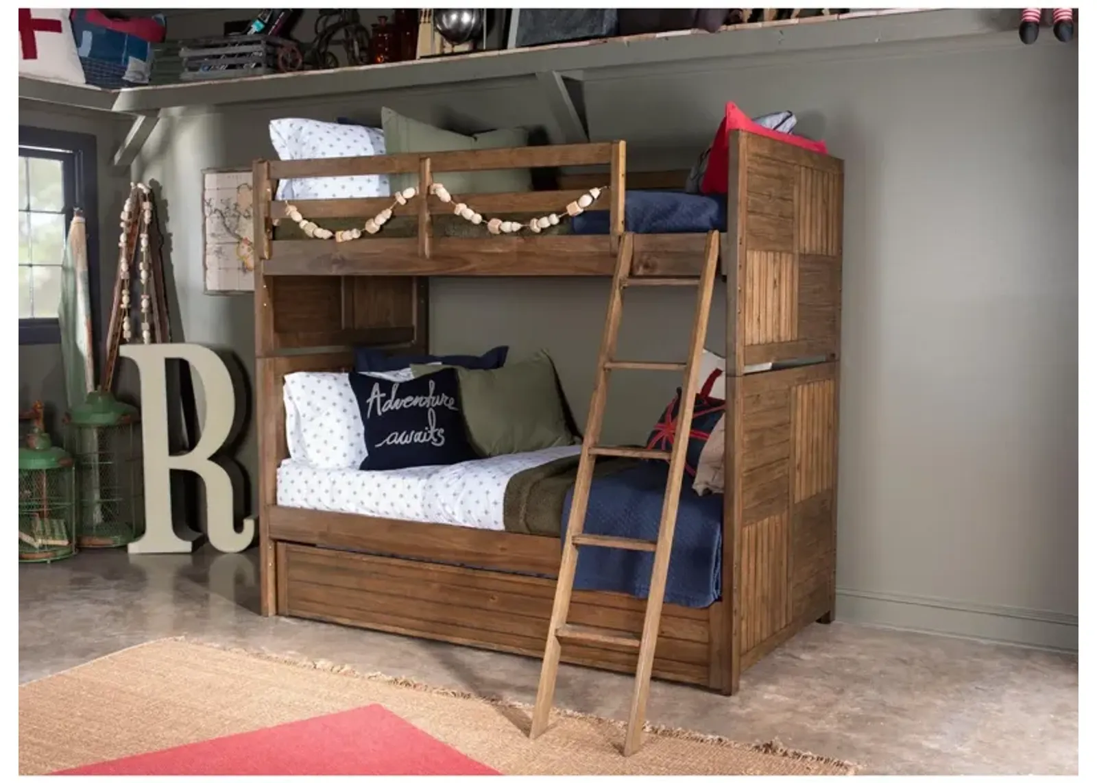 Twin over Full / Brown Summer Camp Bunkbed