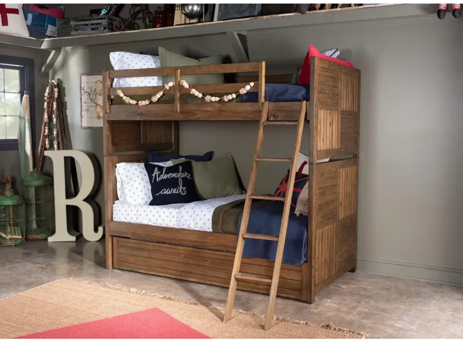 Twin over Full / Brown Summer Camp Bunkbed