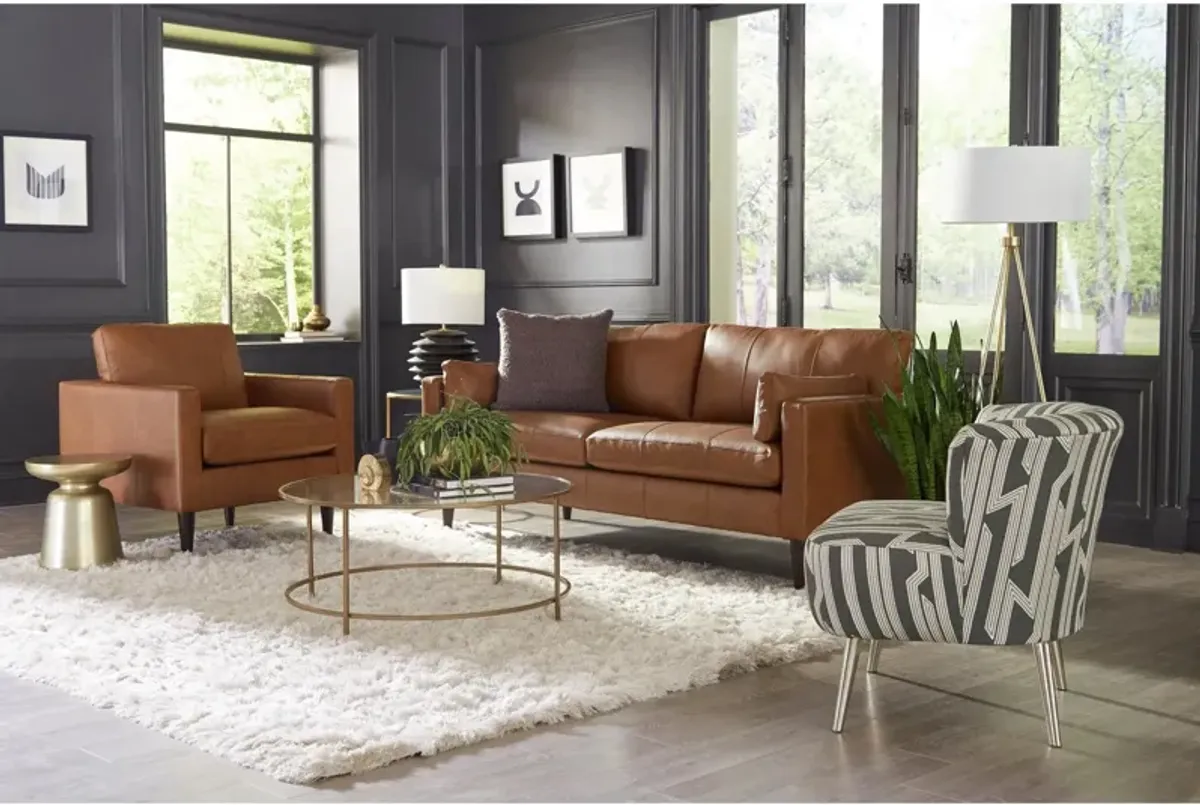 Rust Trafton Leather Sofa