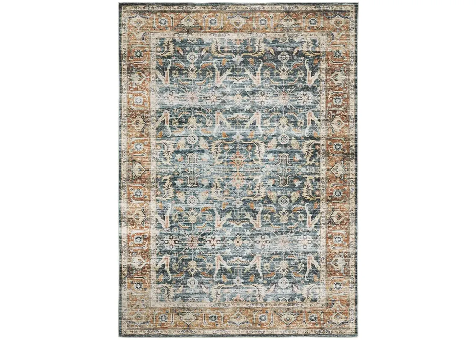 5 x 7 Charleston Blue Washable Rug