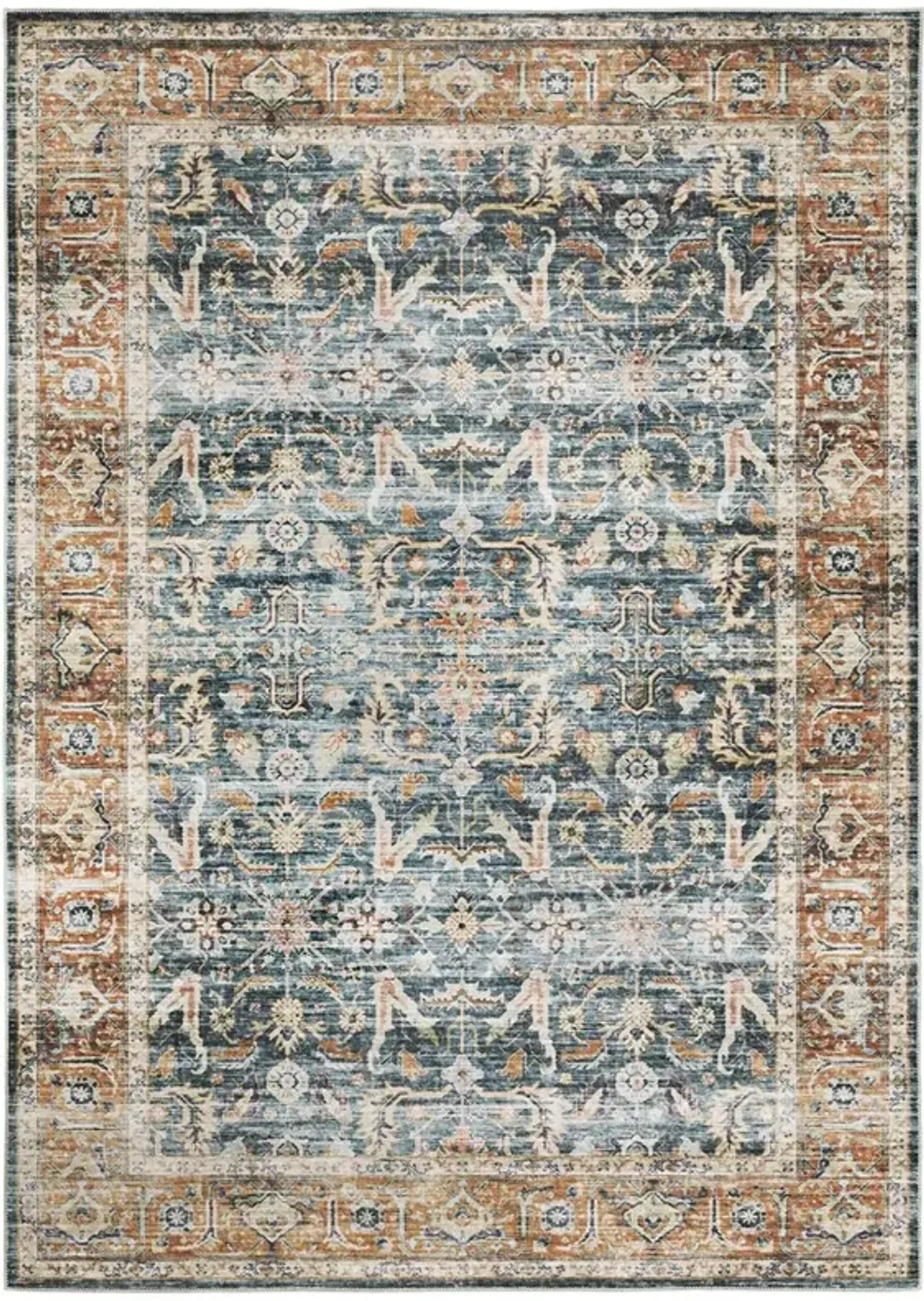 5 x 7 Charleston Blue Washable Rug