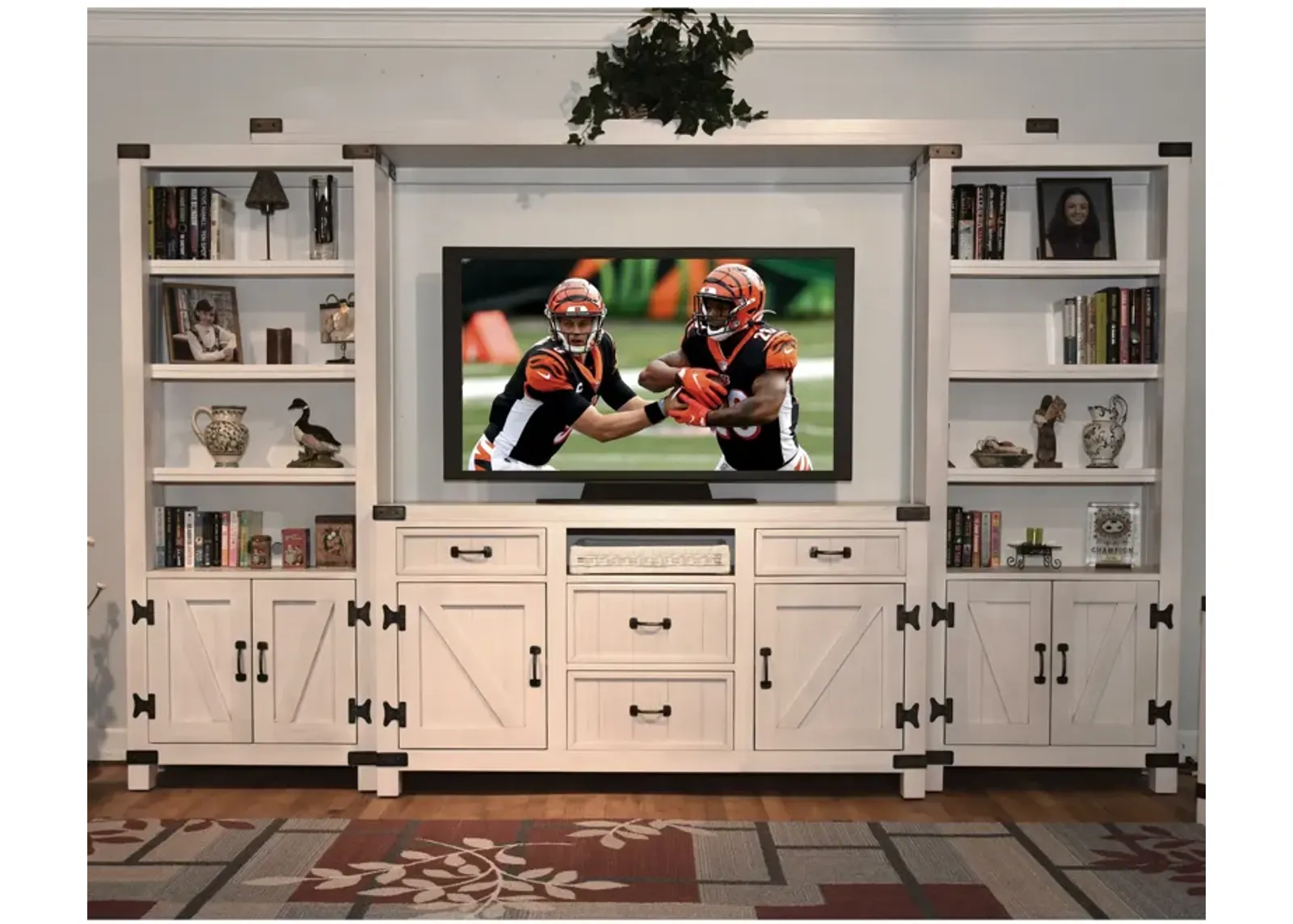 Country Lane Entertainment Wall with Bridge