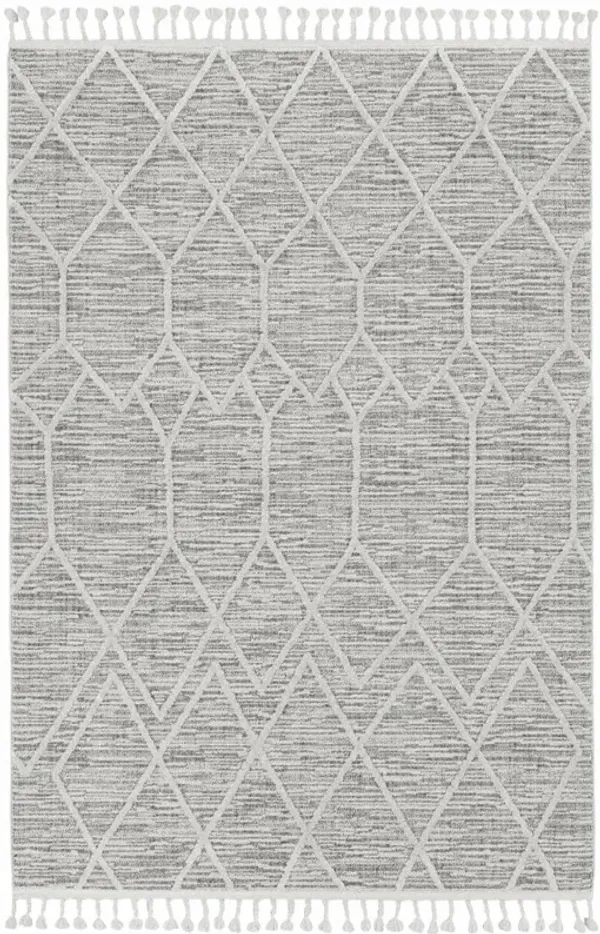 5X7 Willow Honeycomb Grey Rug