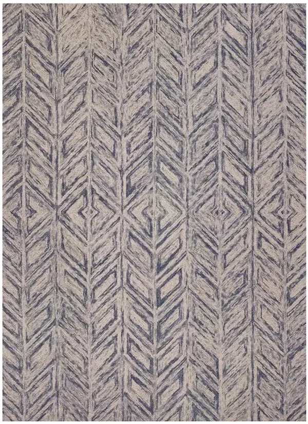 5x7 Gramercy Blue Heather Herringbone