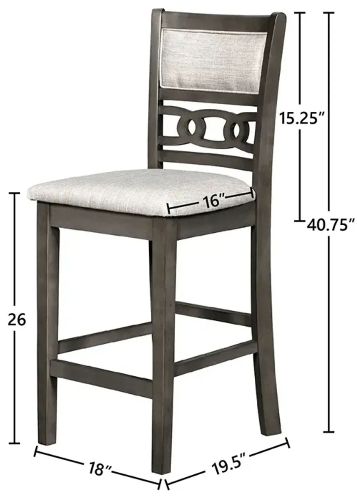 Gia Counter Height Chair - Grey