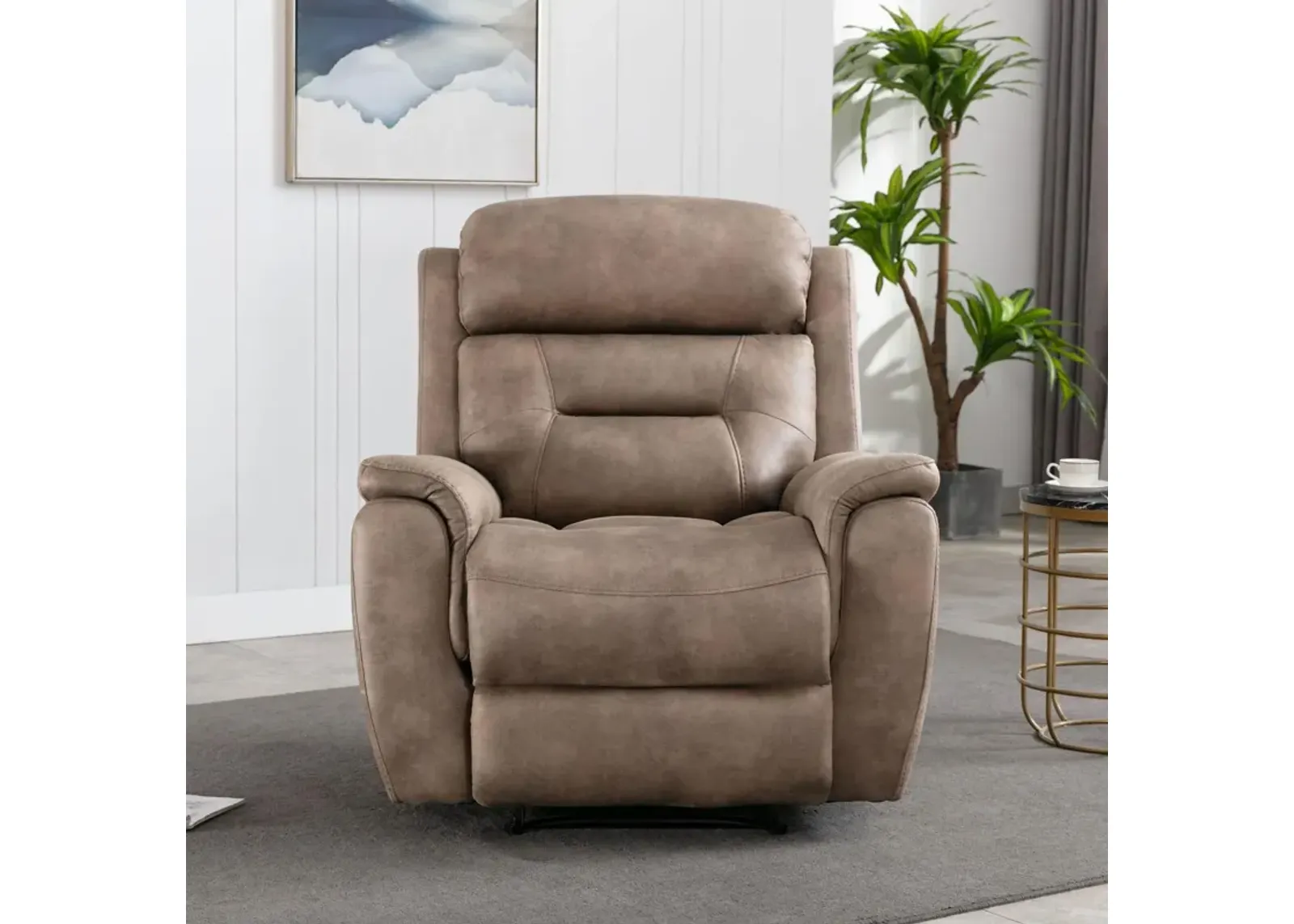 Alpine Leather Power Recliner - Stone