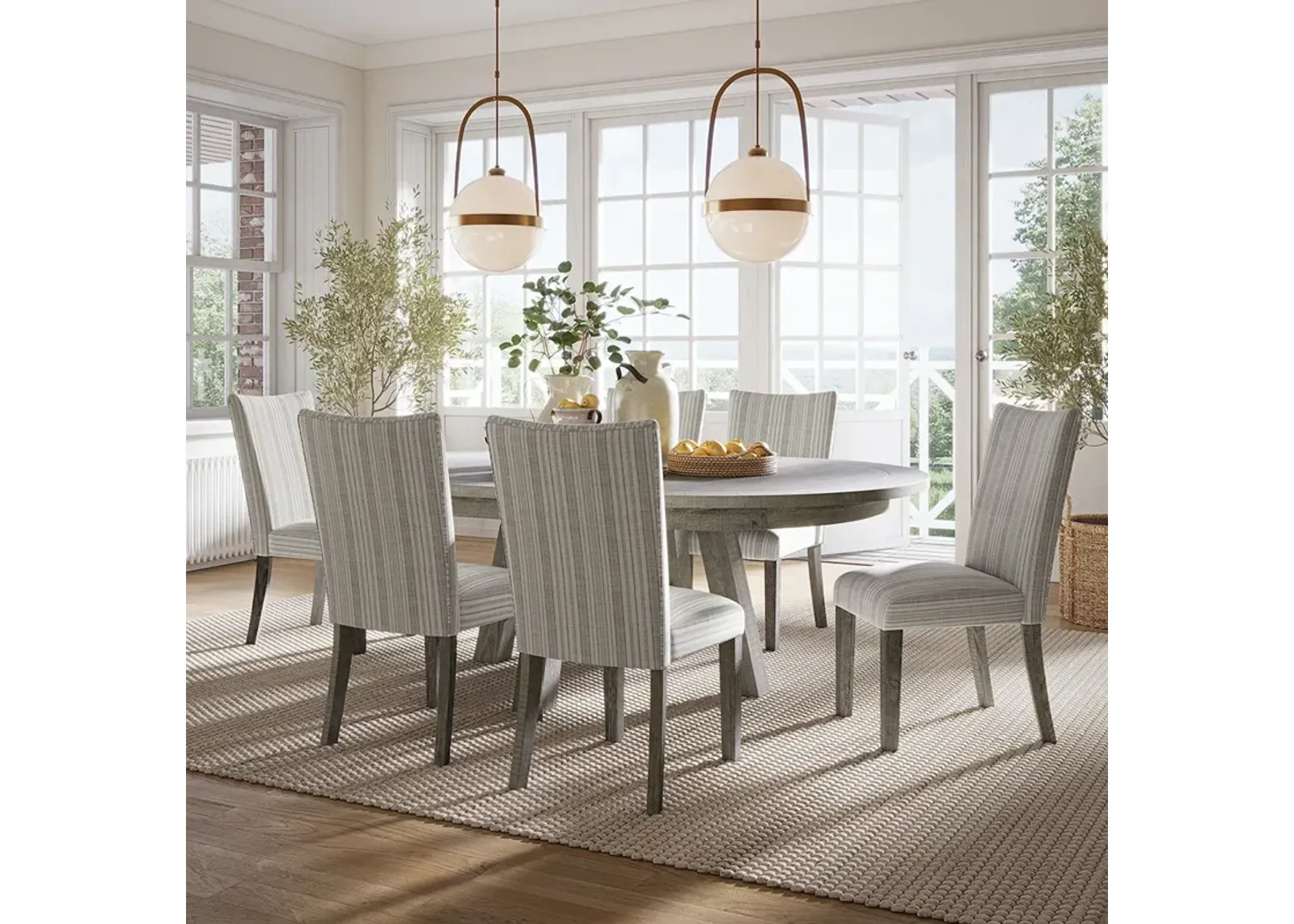 Telluride Driftwood Upholstered Dining Set (5pc)