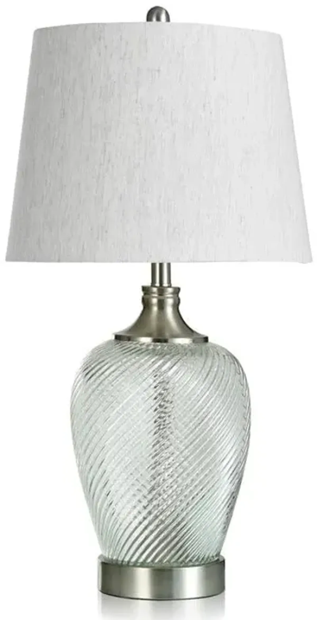 Ribbed Swirl Glass Lamp