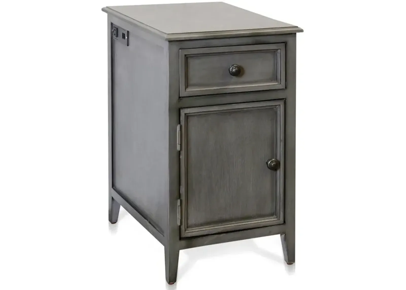 Gray Power Side Table