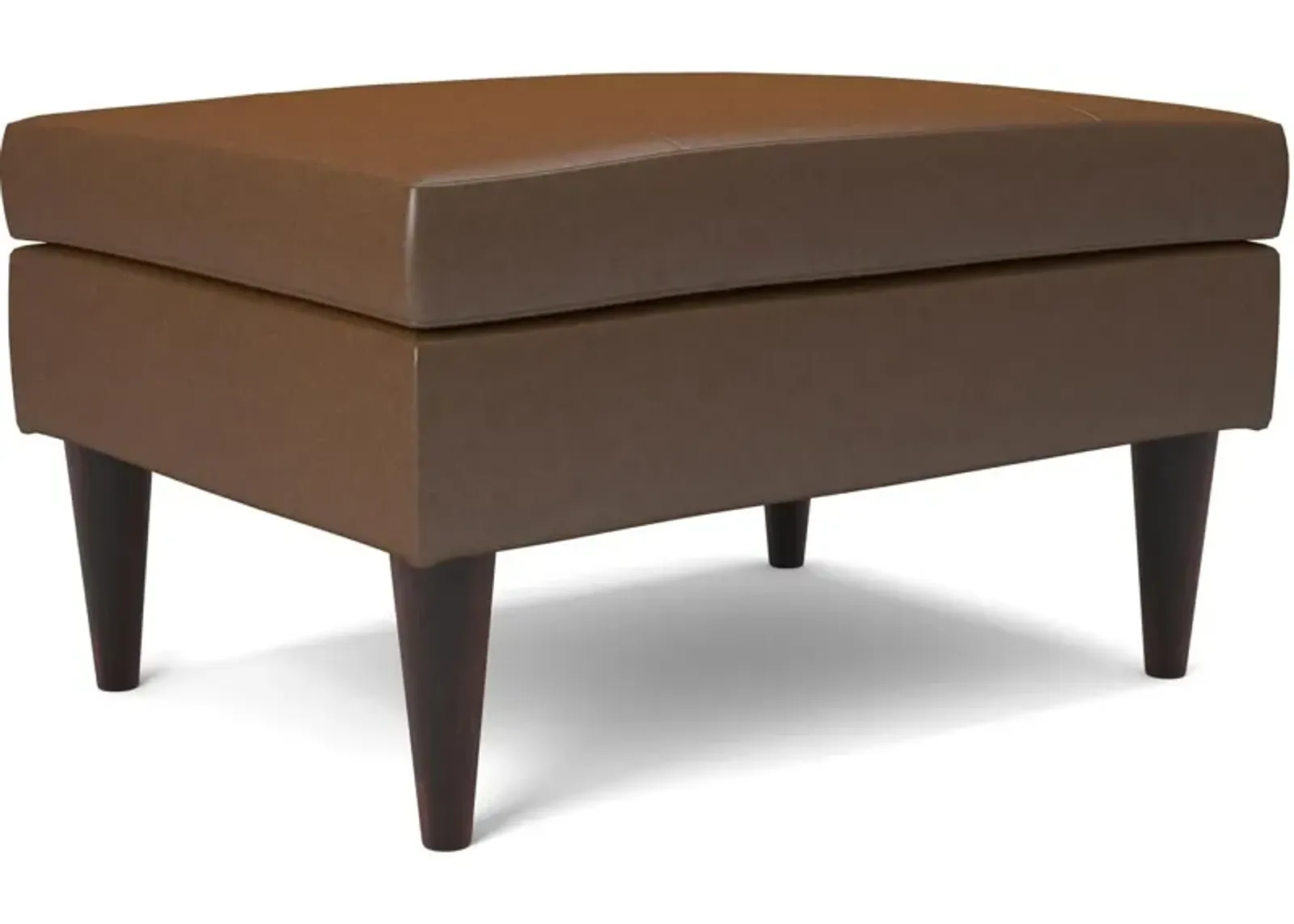 Rust Trafton Leather Ottoman