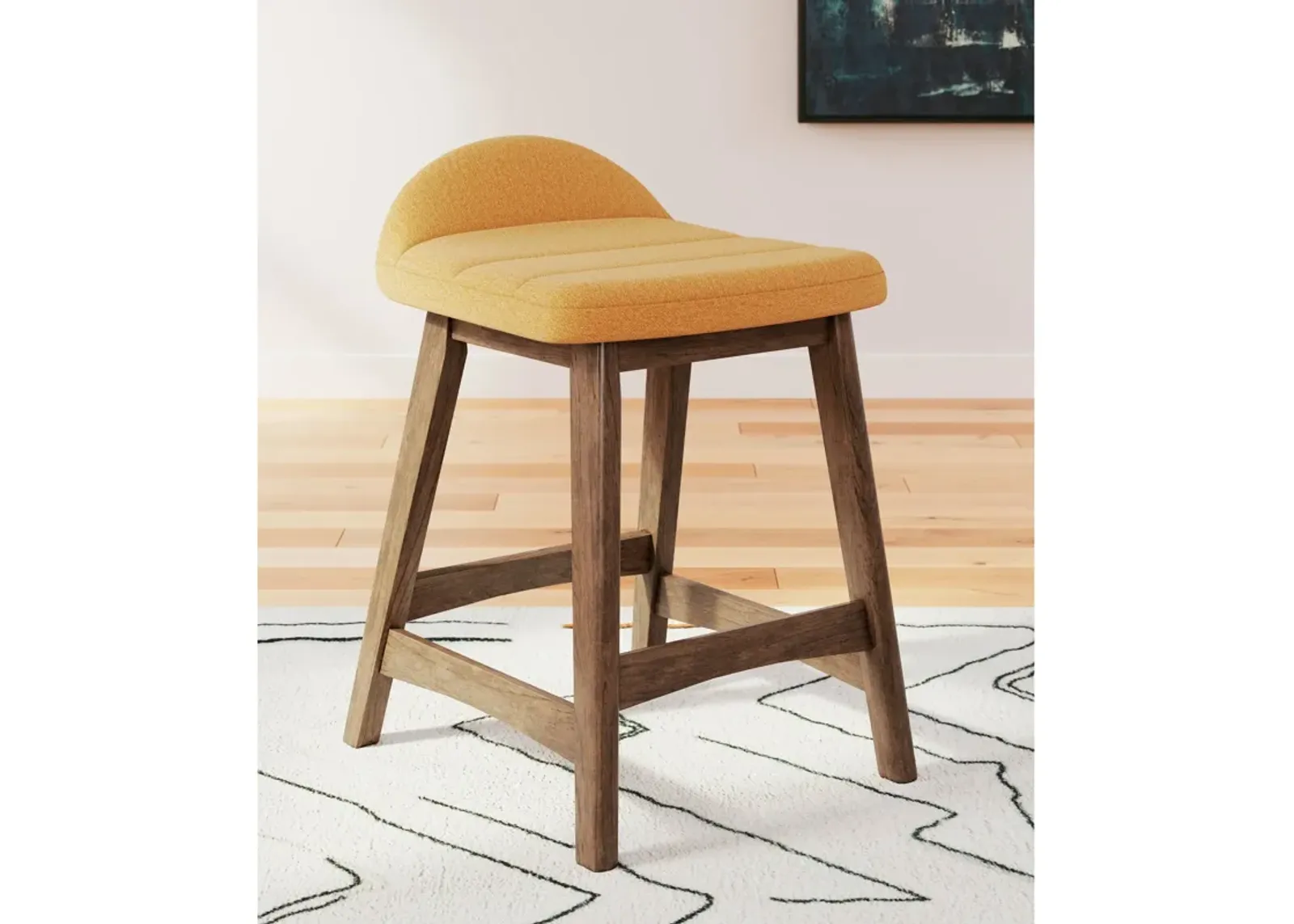 Lyncott Counter Height Bar Stool - Mustard