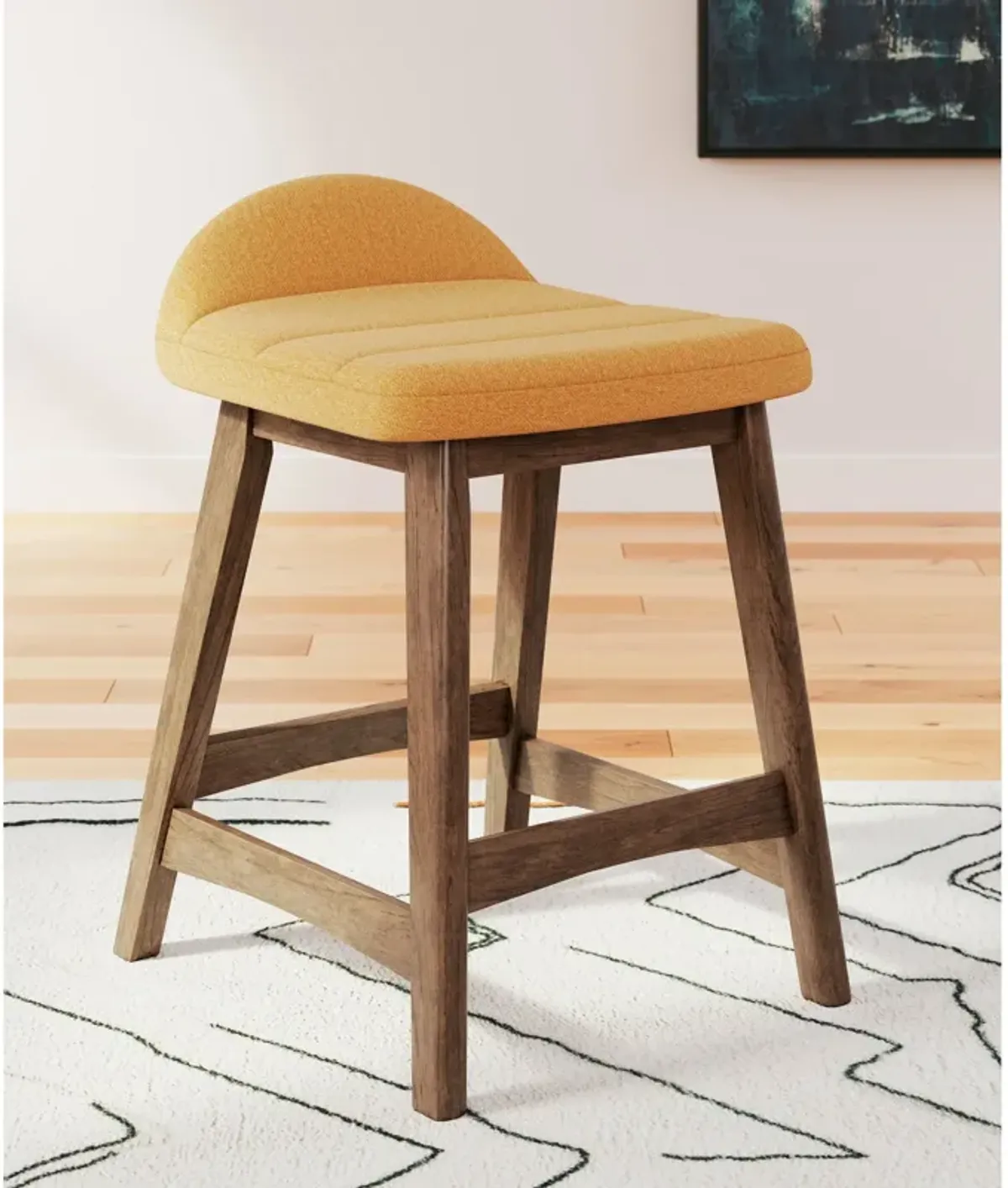 Lyncott Counter Height Bar Stool - Mustard