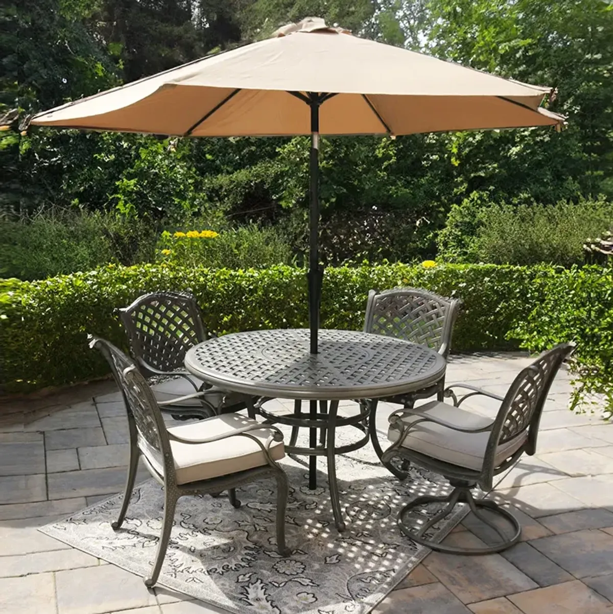 Navy Patio Umbrella with Base