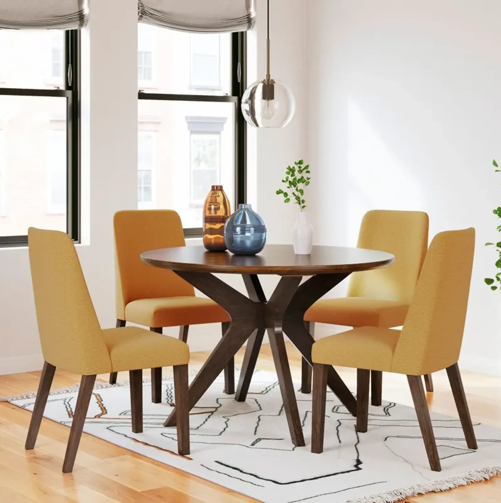 Mustard Yellow Lyncott Dining Set