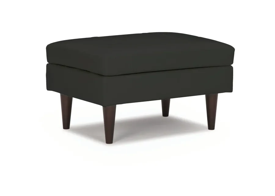 Charcoal Trafton Leather Ottoman