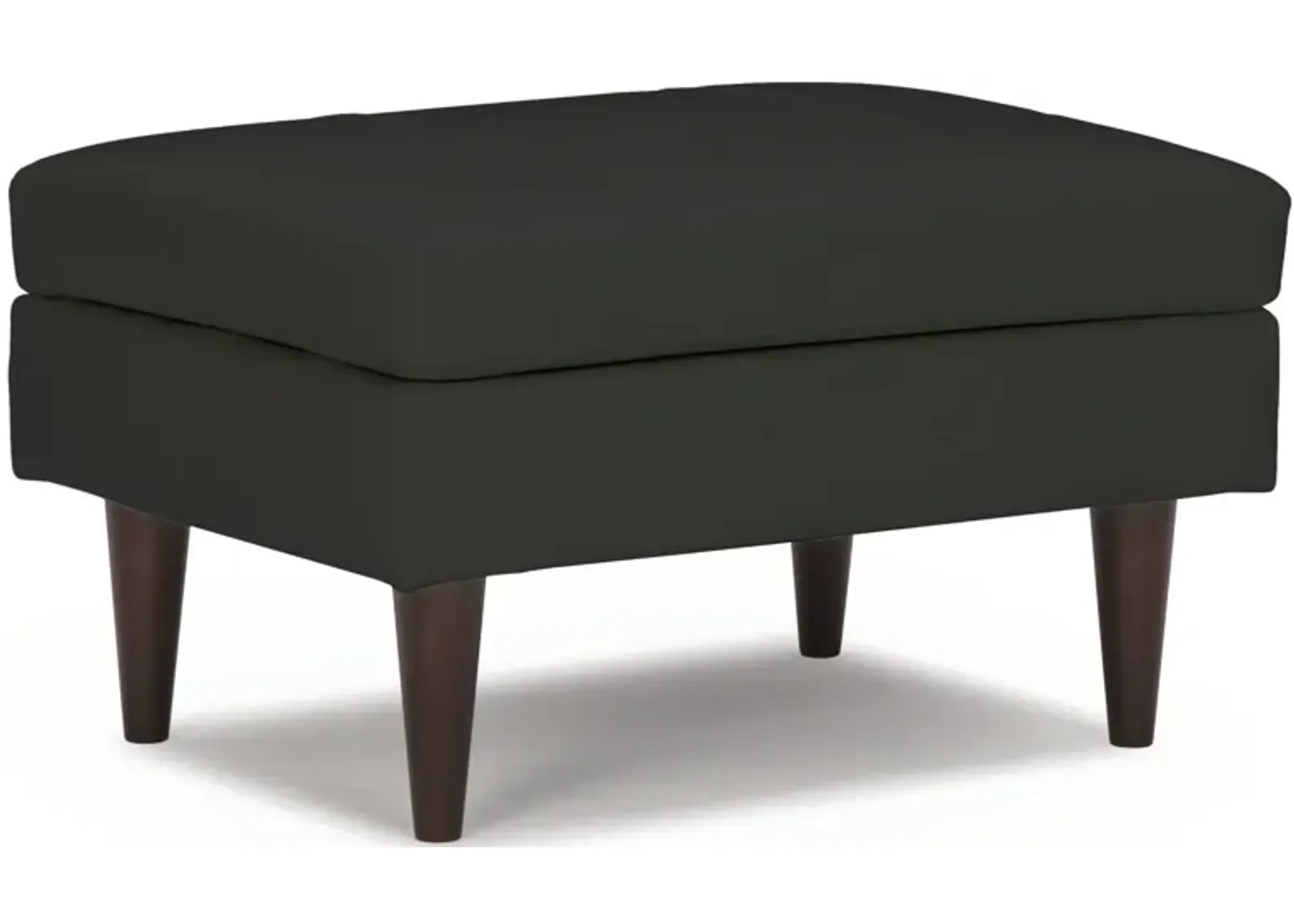 Charcoal Trafton Leather Ottoman