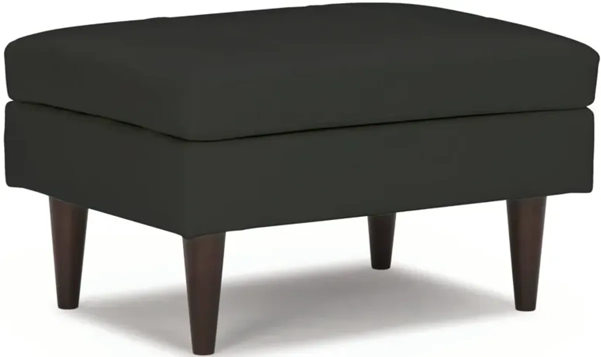 Charcoal Trafton Leather Ottoman