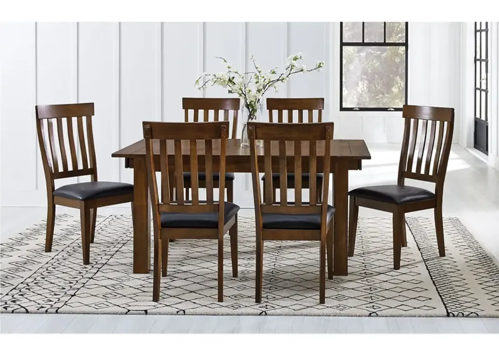 Dining Height / Whiskey (Brown) Mariposa Dining Set (5pc)