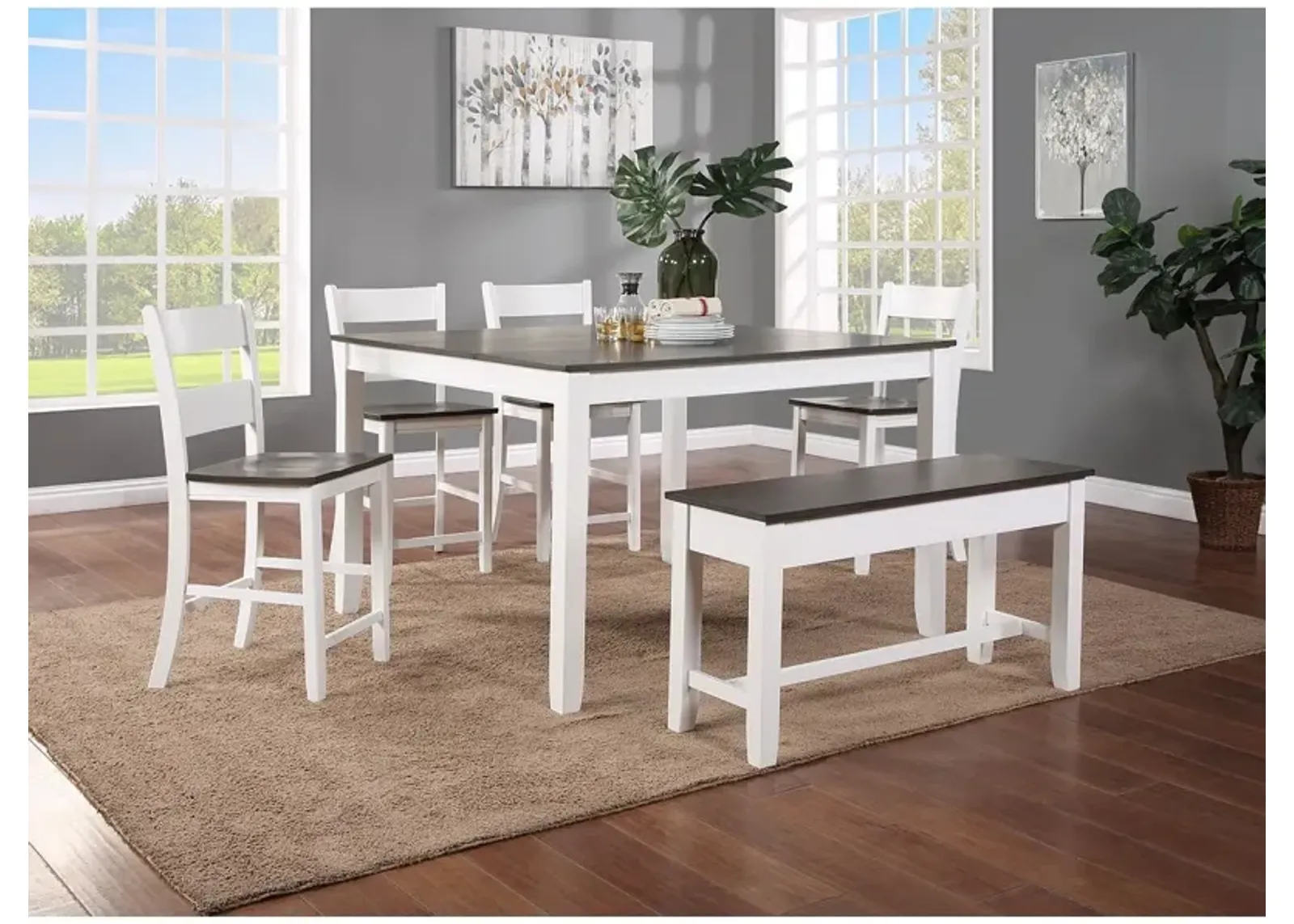 Counter Height / White Drake Dining Set (5pc)