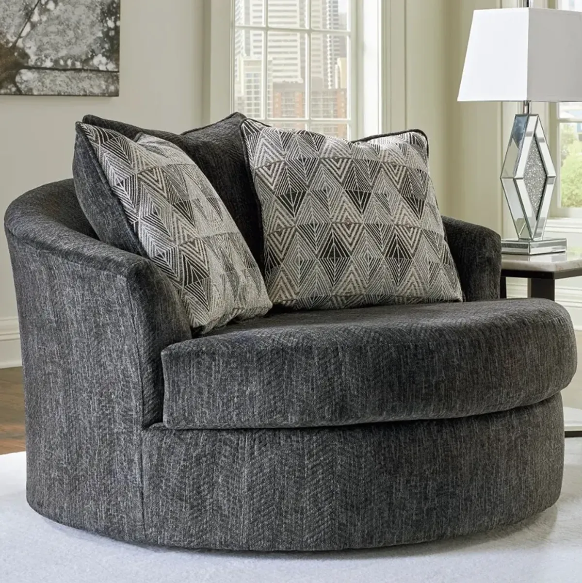 Biddeford Oversized Swivel Accent Chair