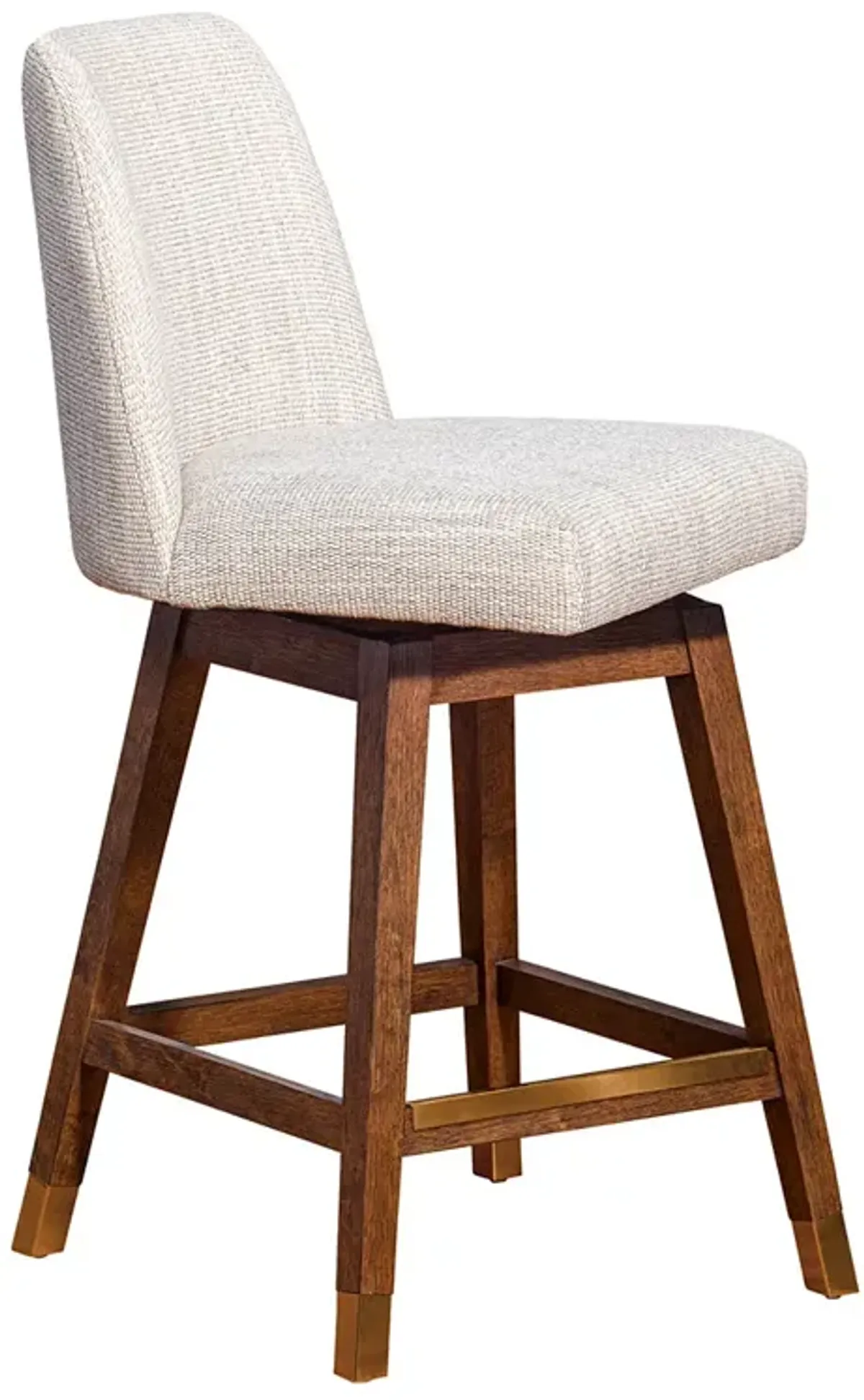 Counter Height Amelia Upholstered Swivel Stool - Beige