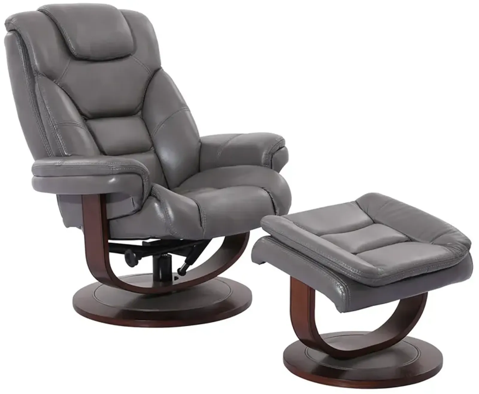 Ice (Grey) Oslo Manual Swivel Recliner with Ottoman