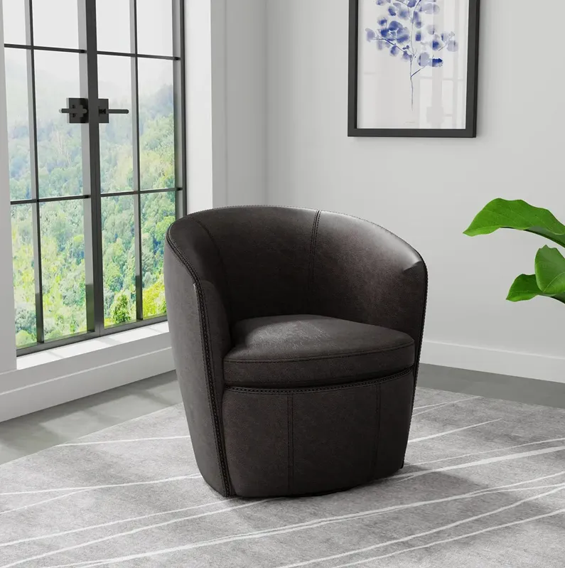 Slate Barolo Leather Swivel Chair