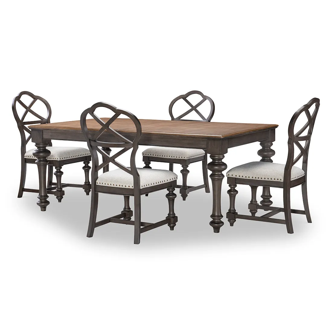 Table and 4 Side Chairs Kingston Dining Set (5pc)