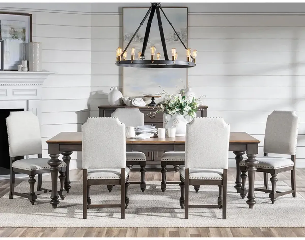 Table and 4 Upholstered Side Chairs Kingston Dining Set (5pc)