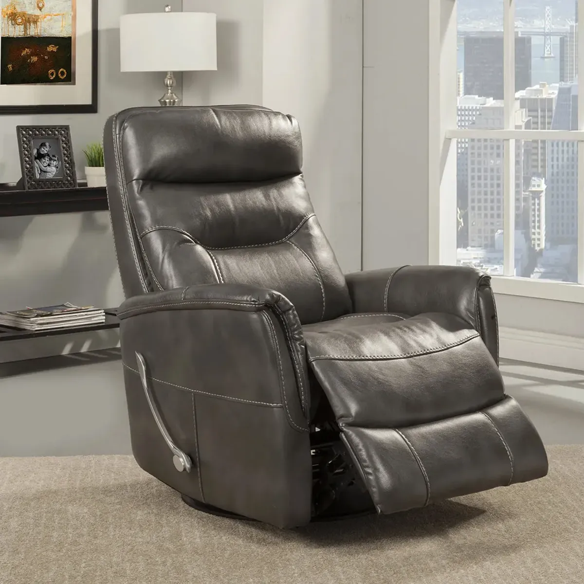 Flint (Charcoal Grey) Revolve Swivel Glider Recliner