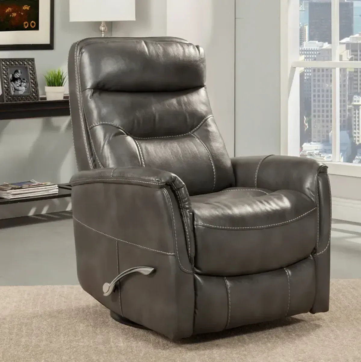 Flint (Charcoal Grey) Revolve Swivel Glider Recliner