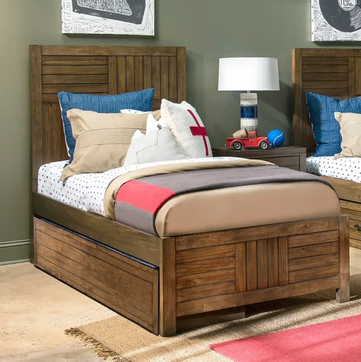 Twin Summer Camp Bed with Trundle