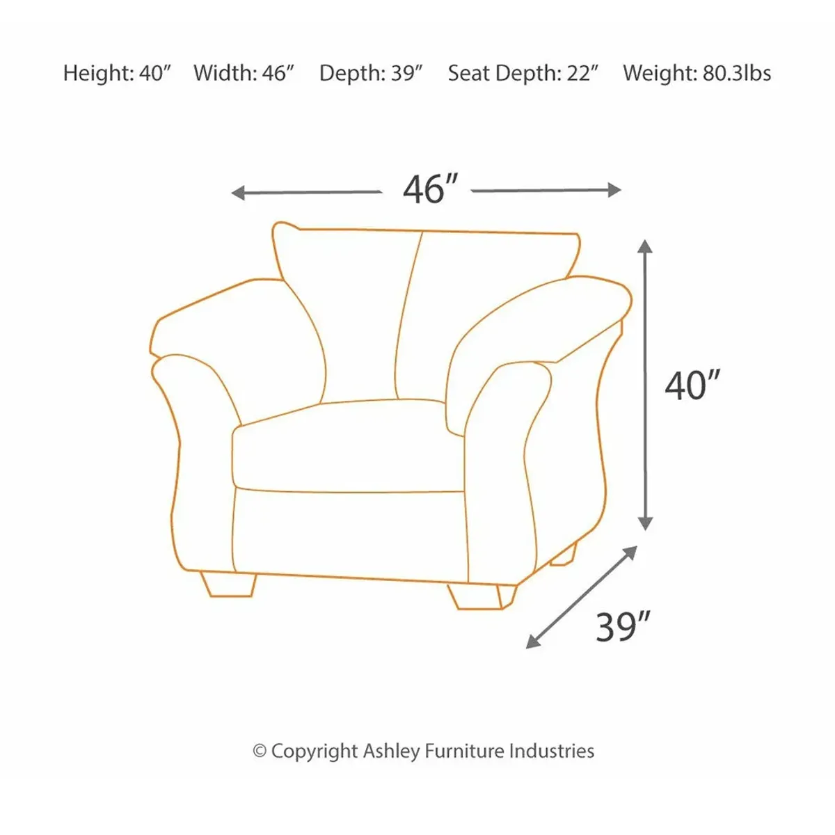 Blue Darcy Chair