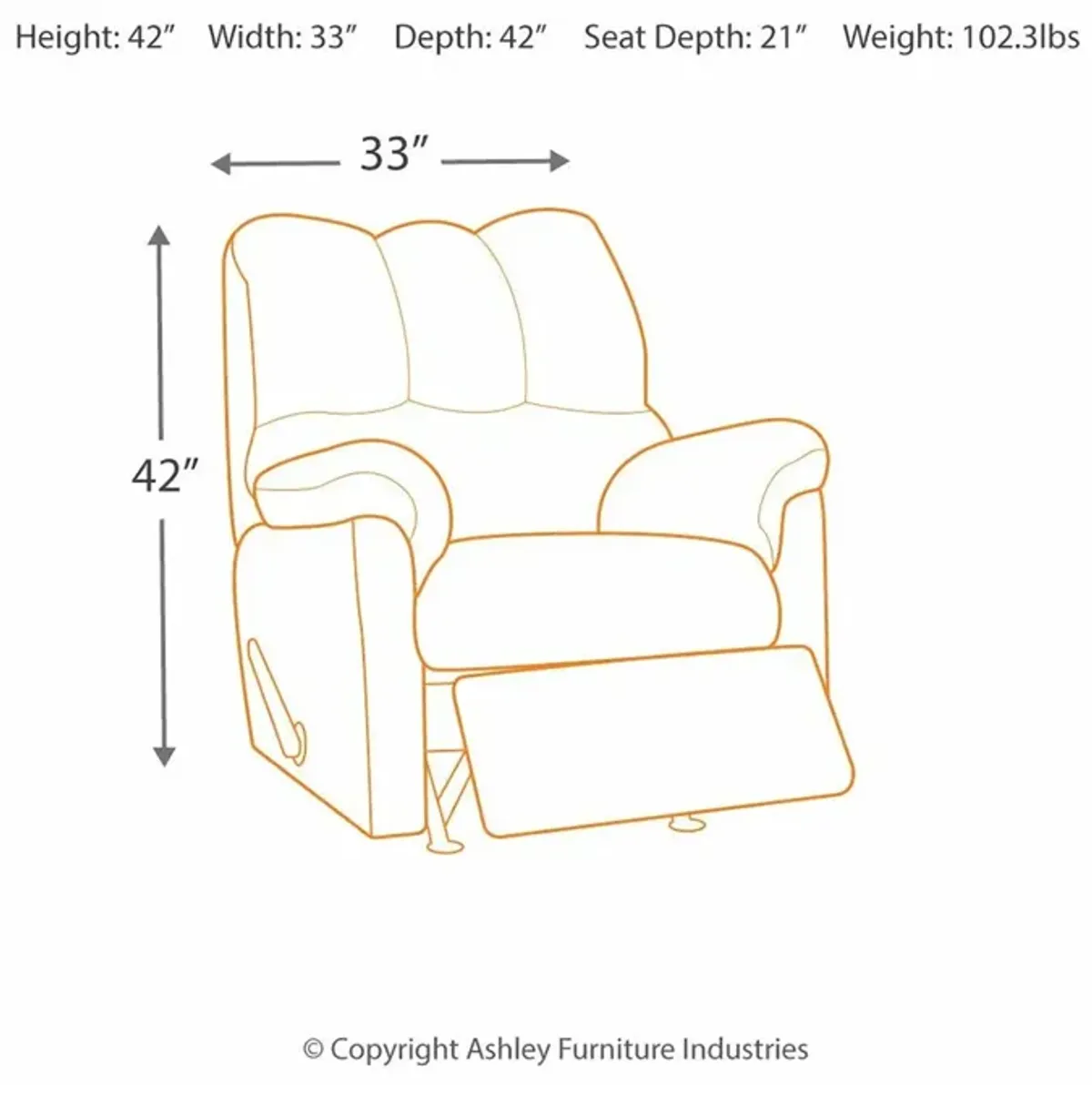 Blue Darcy Rocker Recliner