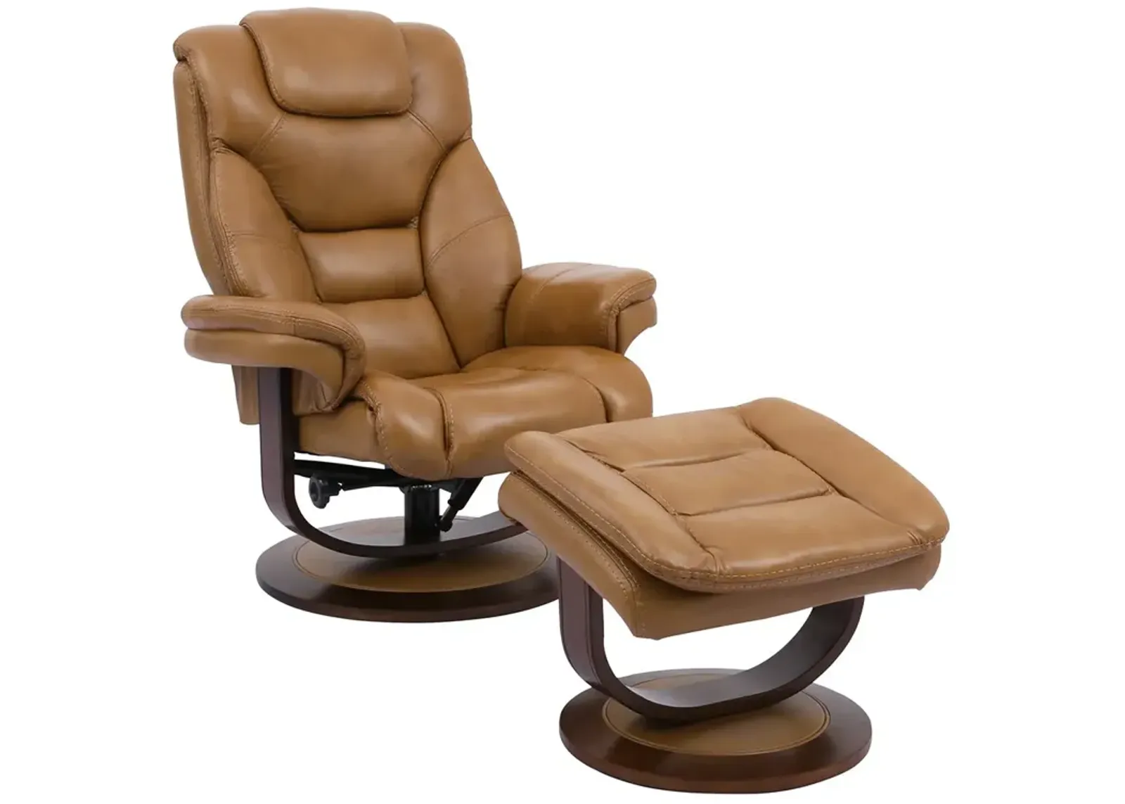 Butterscotch (Tan) Oslo Manual Swivel Recliner with Ottoman