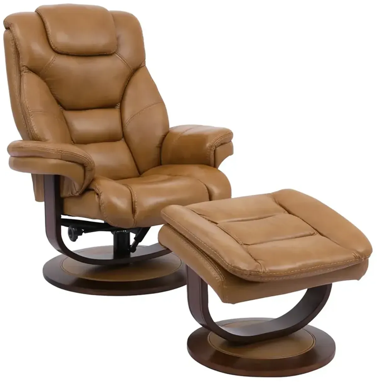 Butterscotch (Tan) Oslo Manual Swivel Recliner with Ottoman