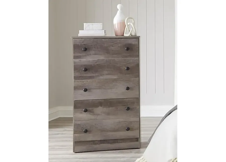 Grey 5 Drawer Chest