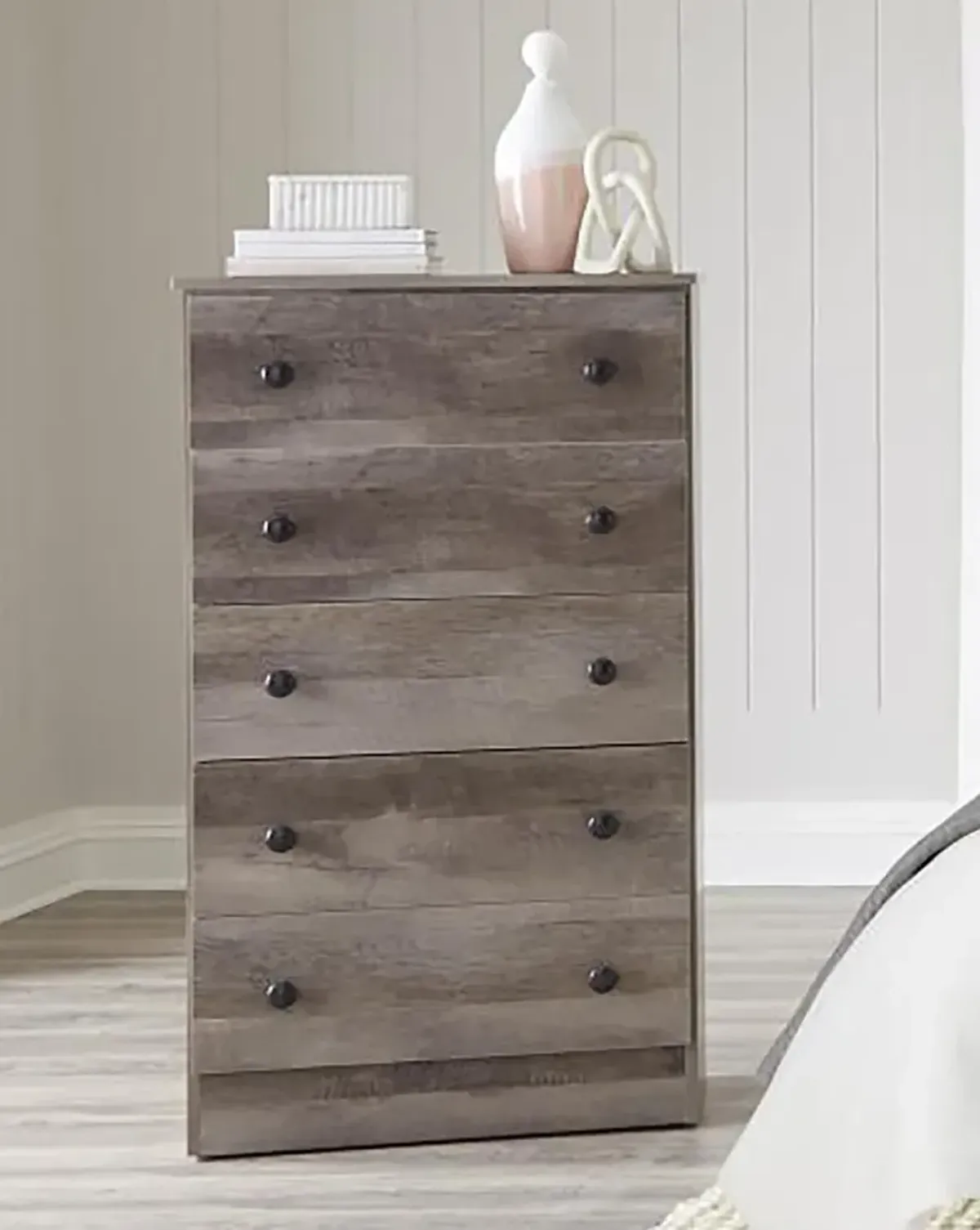 Grey 5 Drawer Chest