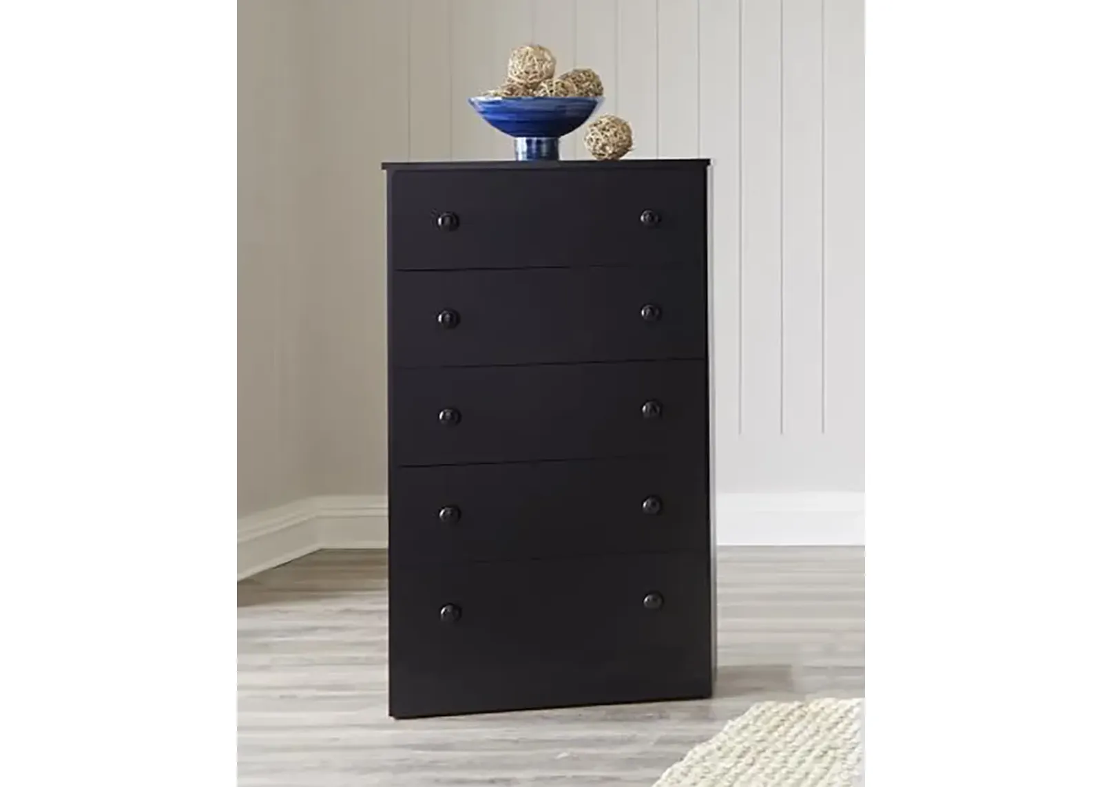 Black 5 Drawer Chest