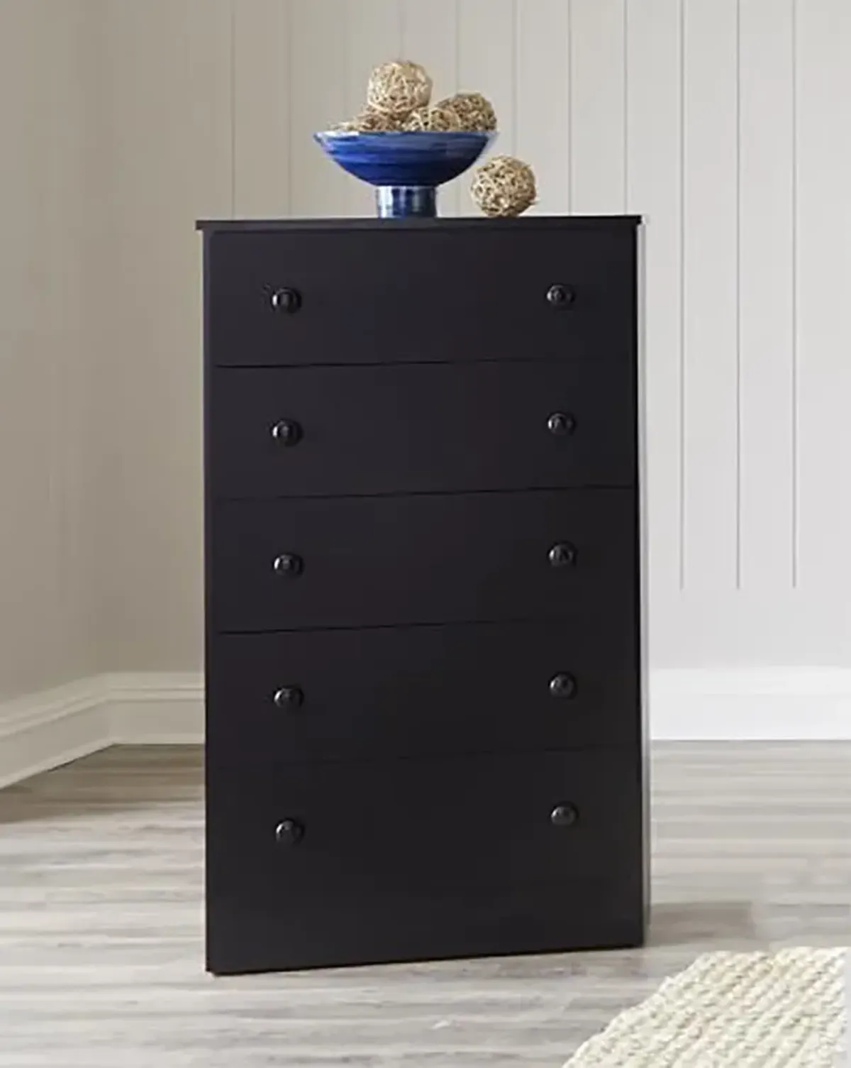 Black 5 Drawer Chest