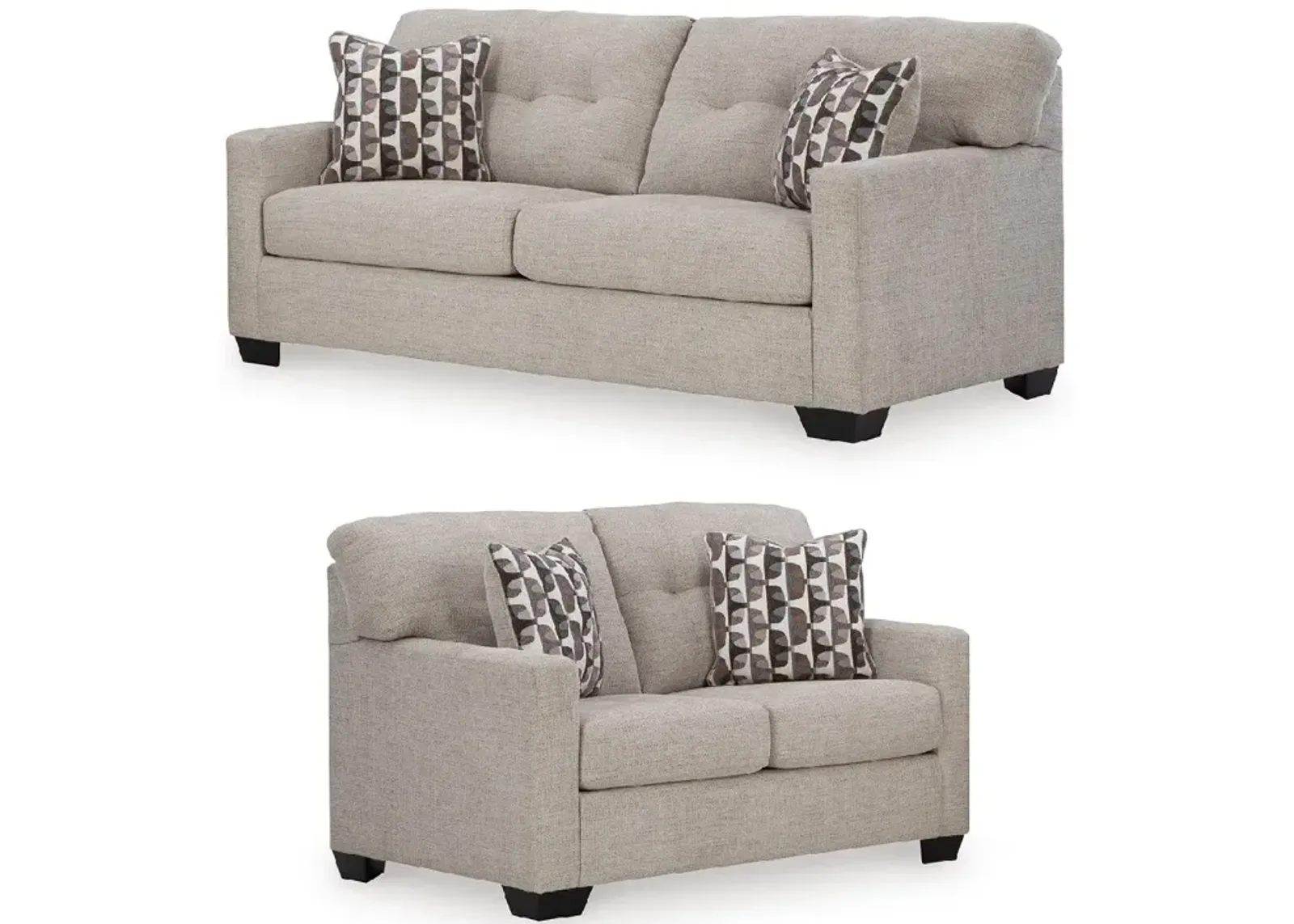 Pebble Mahoney Sofa and Loveseat